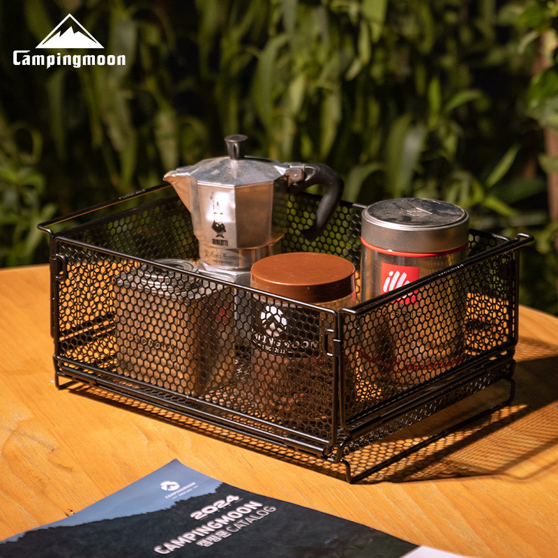 柯曼Campingmoon 一單位置物籃(鐵製-六邊形花紋) CK-24BF