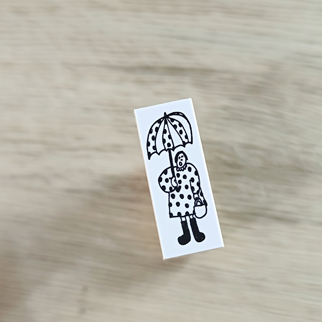 日本AZUNKO．雨の日 1.2x3cm手帳木頭印章