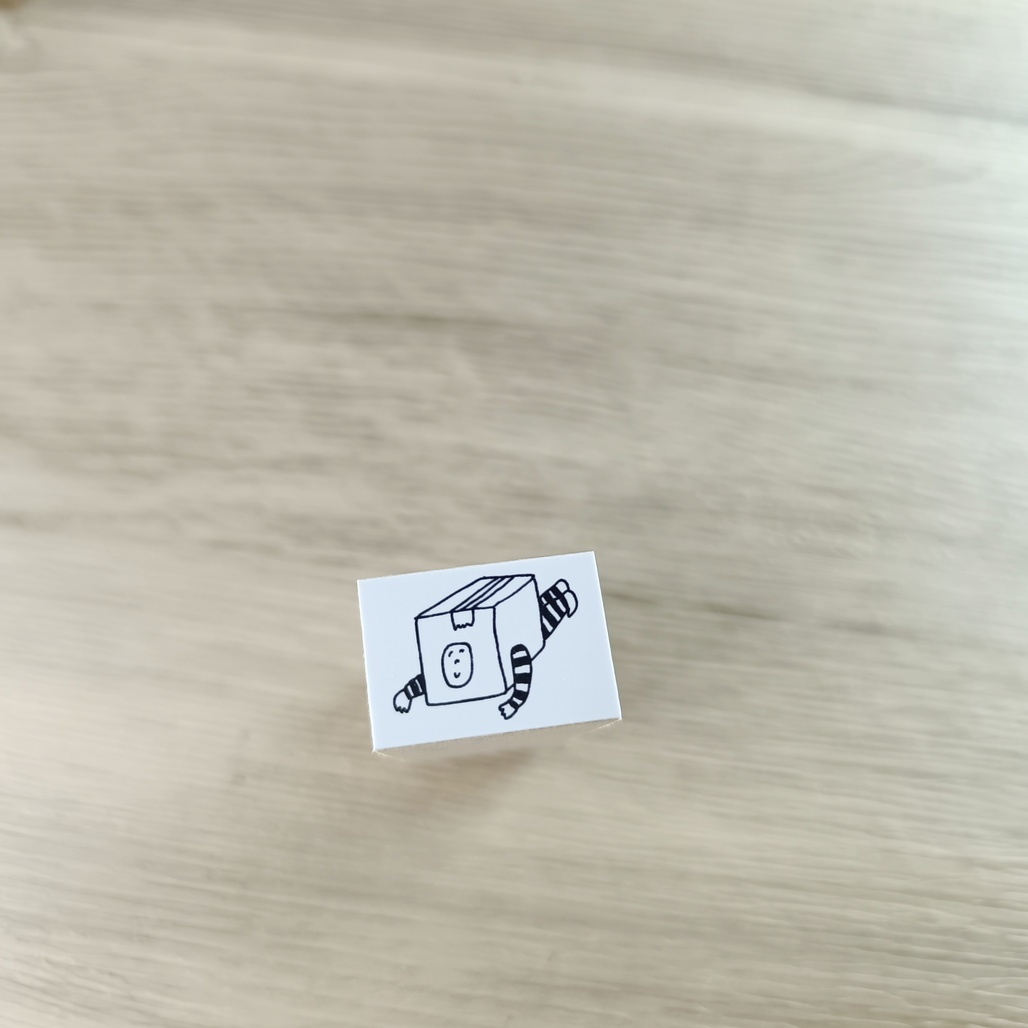 日本AZUNKO．橫島先生的紙箱 2.3x1.6cm手帳木頭印章