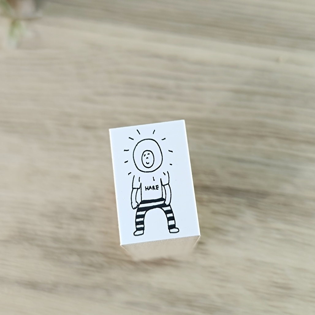 日本AZUNKO．晴男 1.8x2.7cm手帳木頭印章