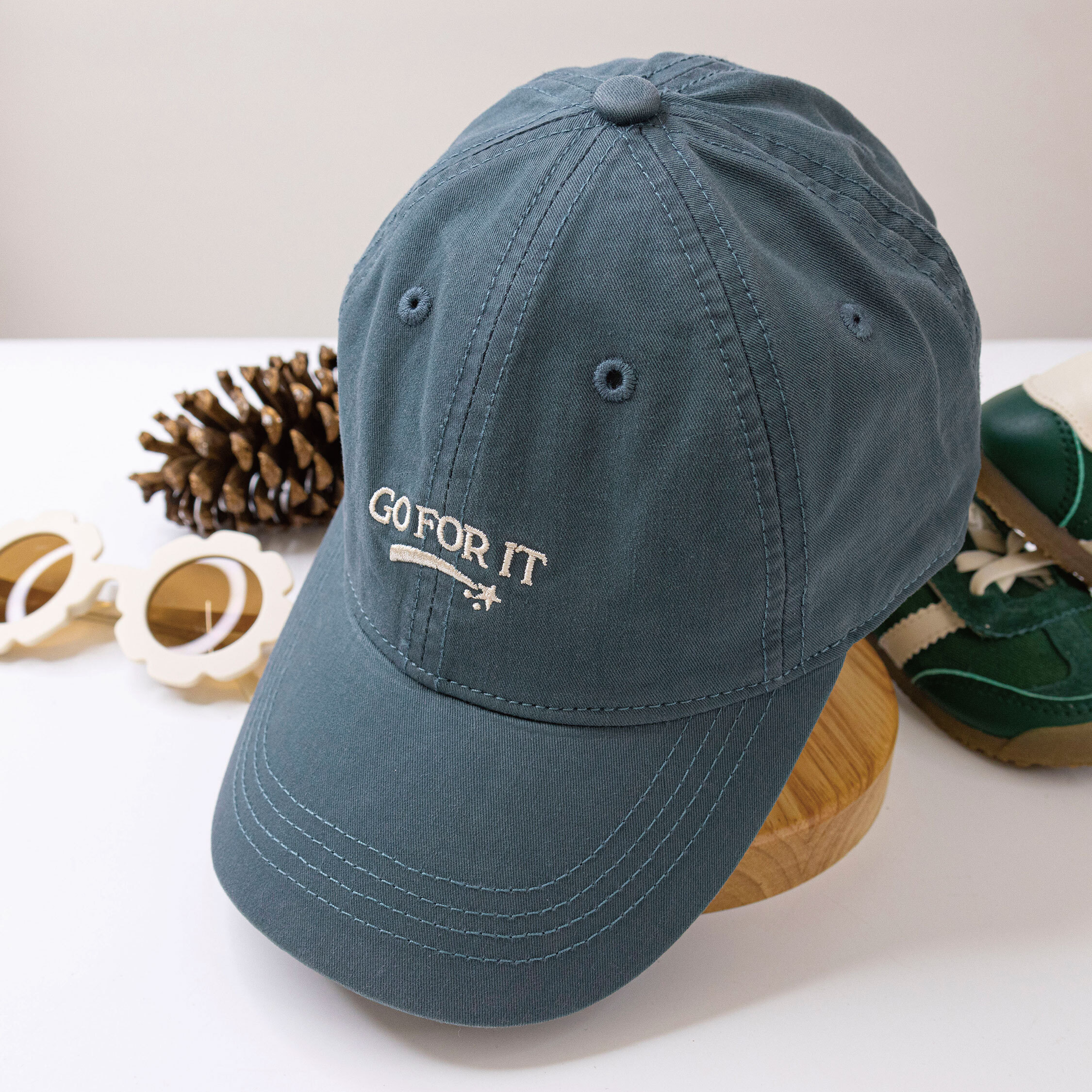 【JA1505】森林綠輕帆布棒球帽