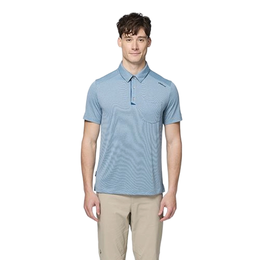 Wildland 荒野 彈性防蚊POLO貼袋吸排機能衣 男款 (暮霧藍色) 10WB31608