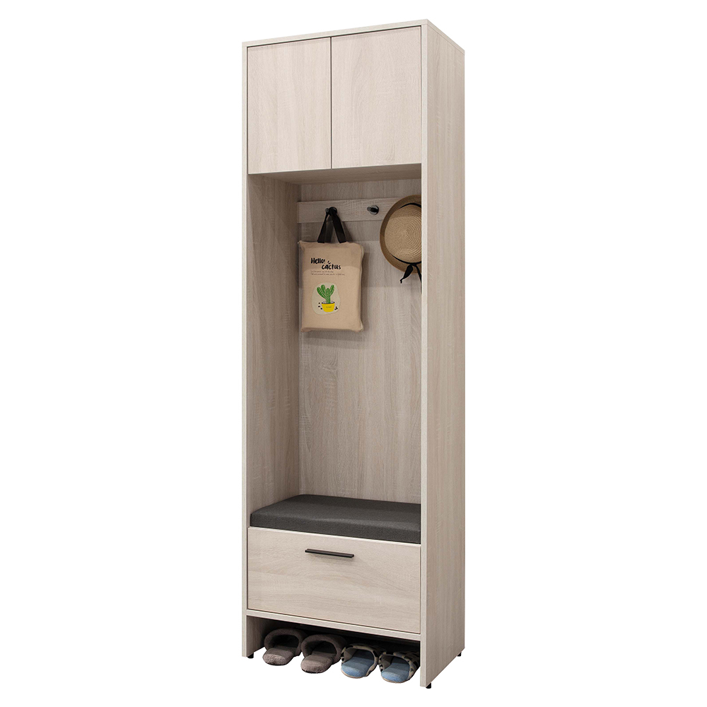 伊莎2尺二門下開放式高鞋櫃/玄關收納櫃/隔間置物櫃-座鞋櫃款