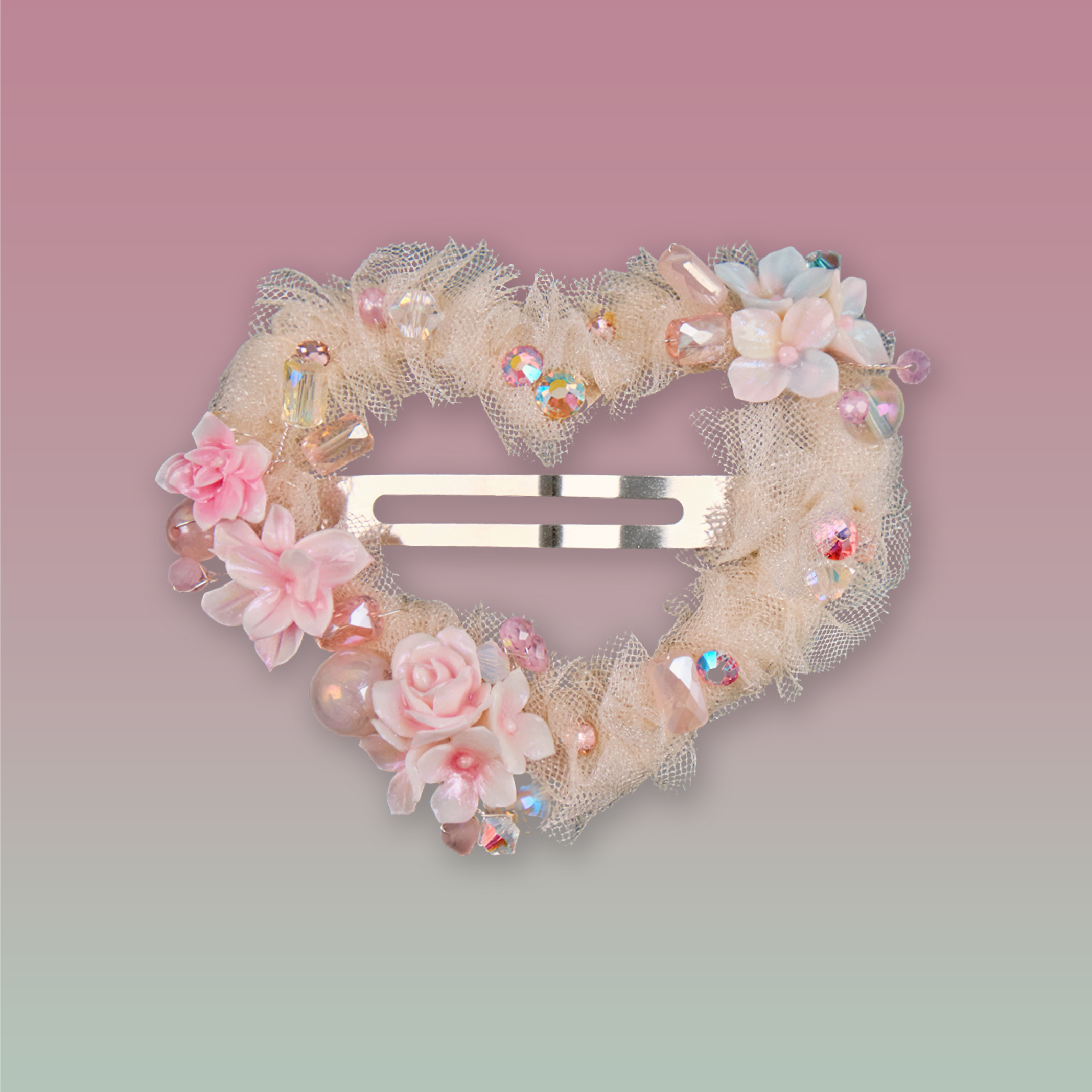 Silken Breeze Heart Donut Hair Clip