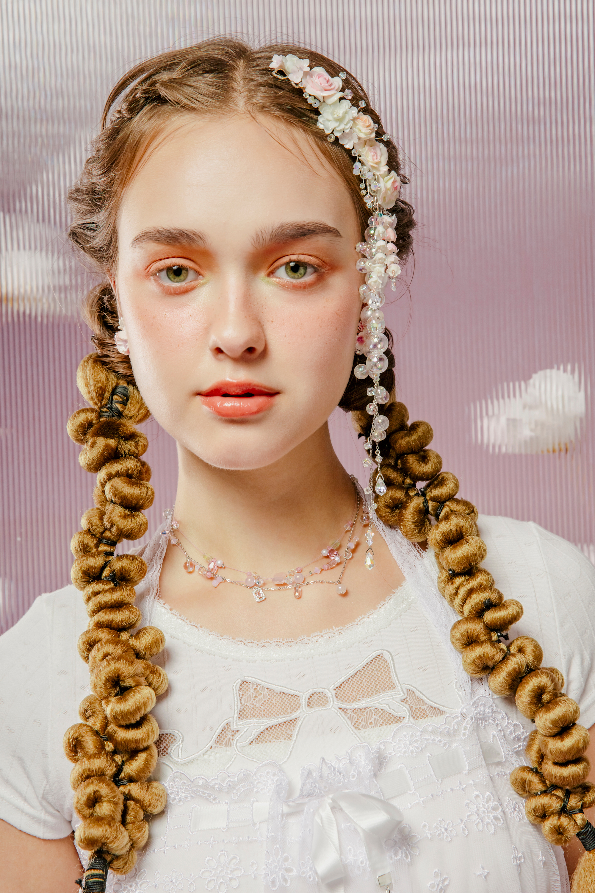 Floral Whispers Pink Crystal Choker