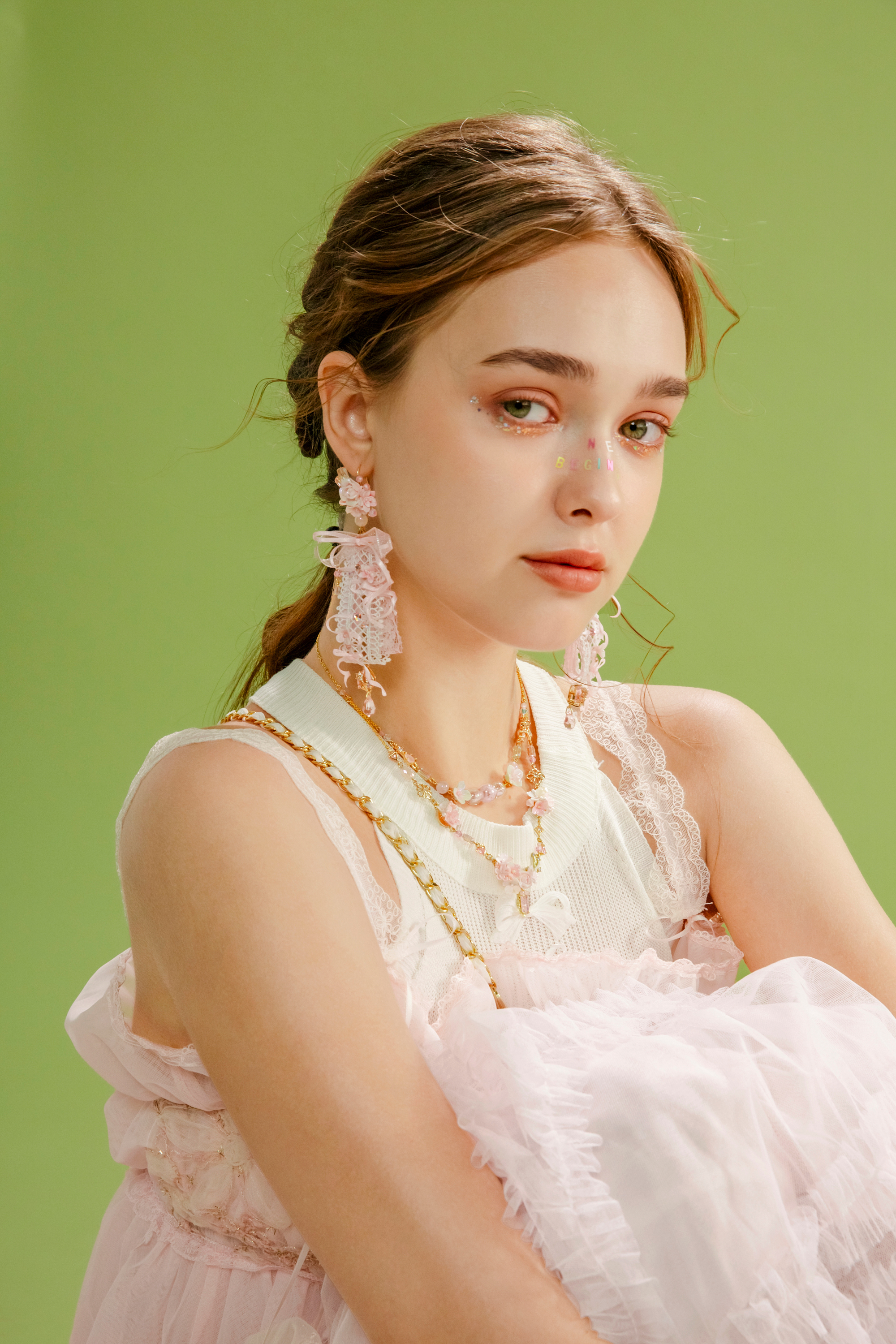 Hill of Floral Shadows Pink Hydrangea Double-layer S925 Necklace