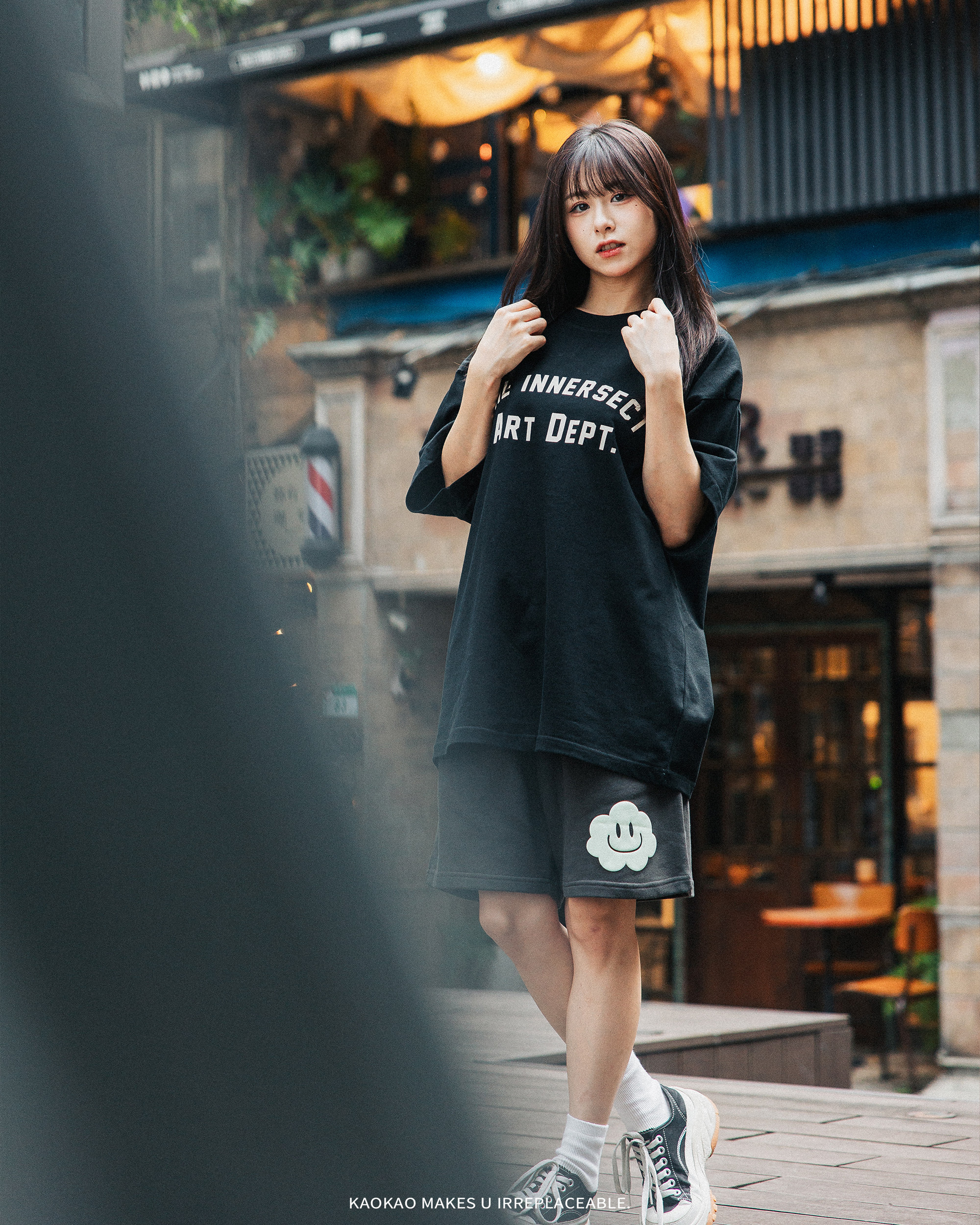 INNERSECT 三生萬物 不對稱字體 印花短T INN25SSTTE596