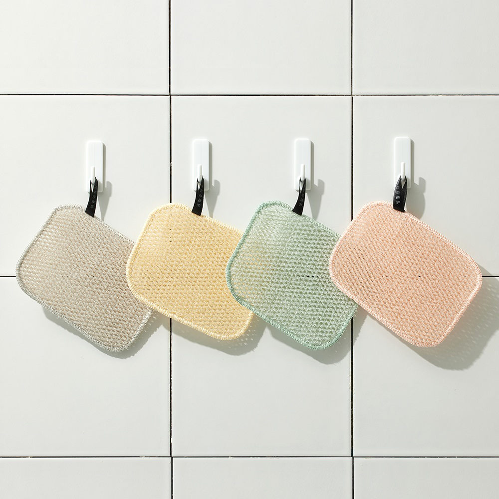 韓國 SAENGONG 生活工作所 雙面網格洗碗刷 4入/包