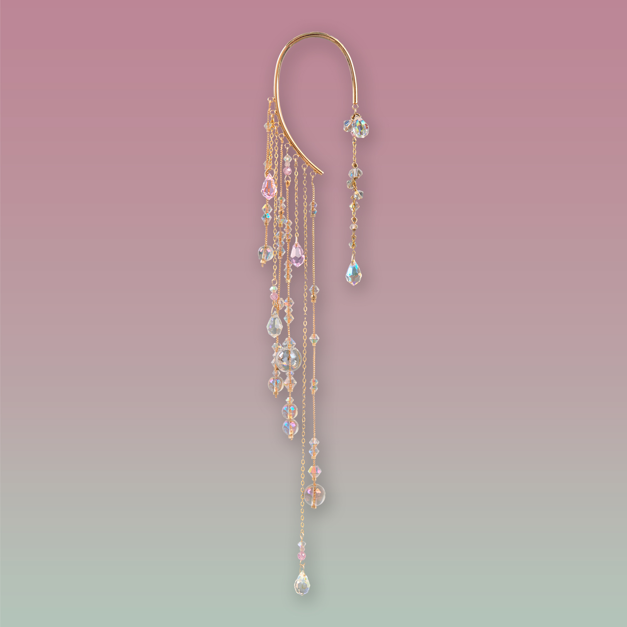 Boundless Veil Bubbly Waterfall Ear Cuffs