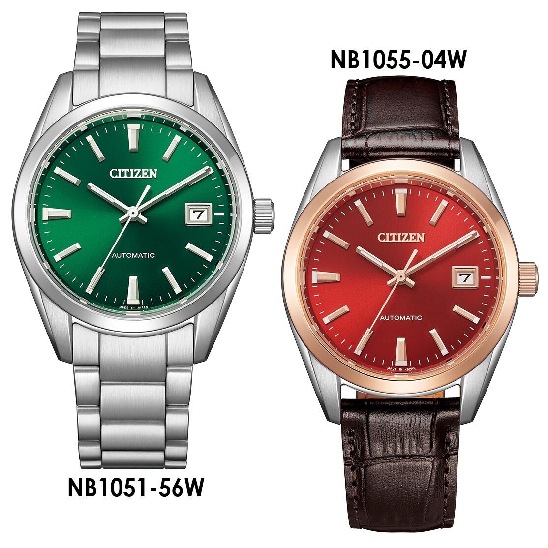Citizen 星辰 Men’s Automatic Watch Citizen Collection NB1051-56W 綠色錶盤 , NB1055-04W 紅色錶盤, 男士自動腕錶
