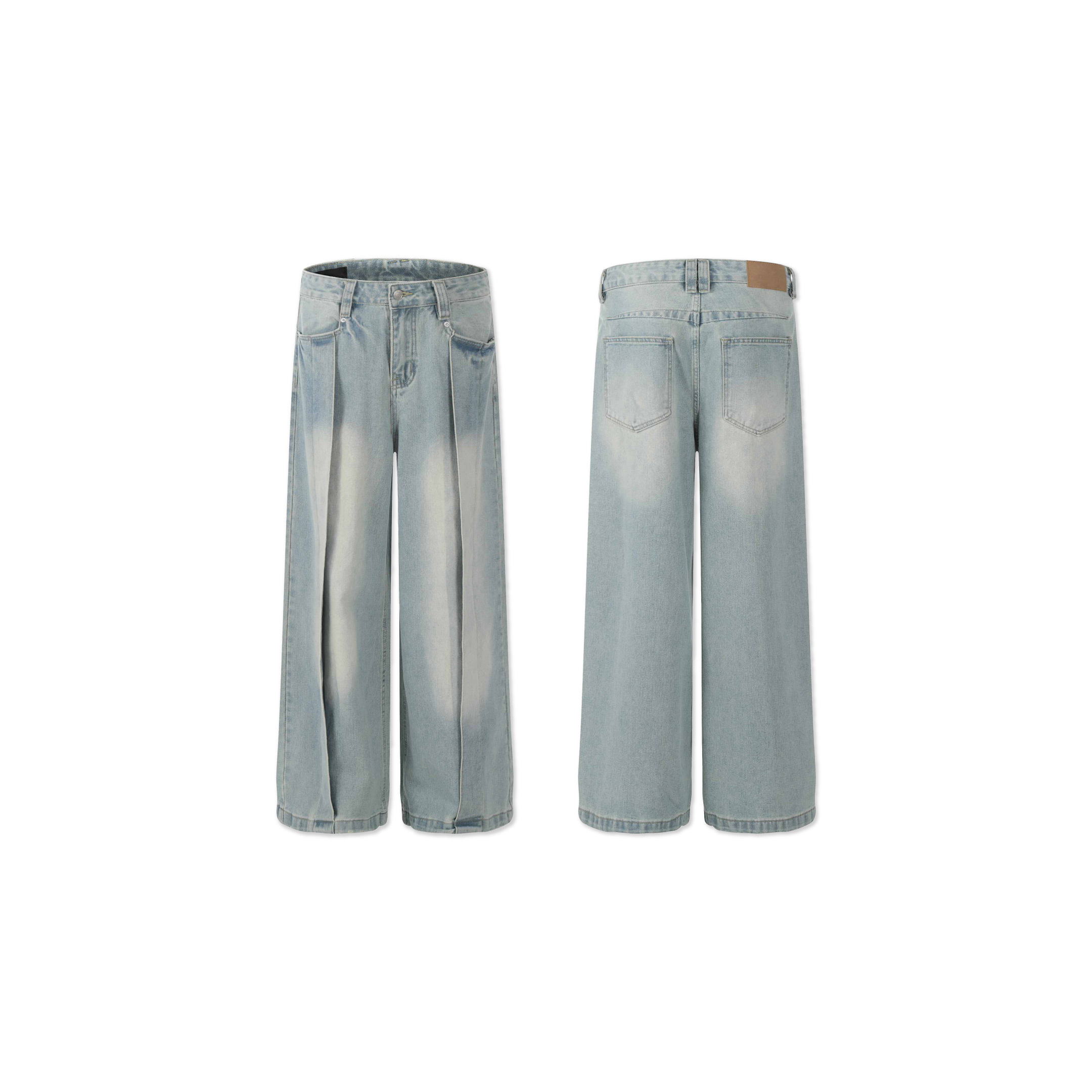 ACR 修飾 活頁 裁片 外雙折 牛仔褲