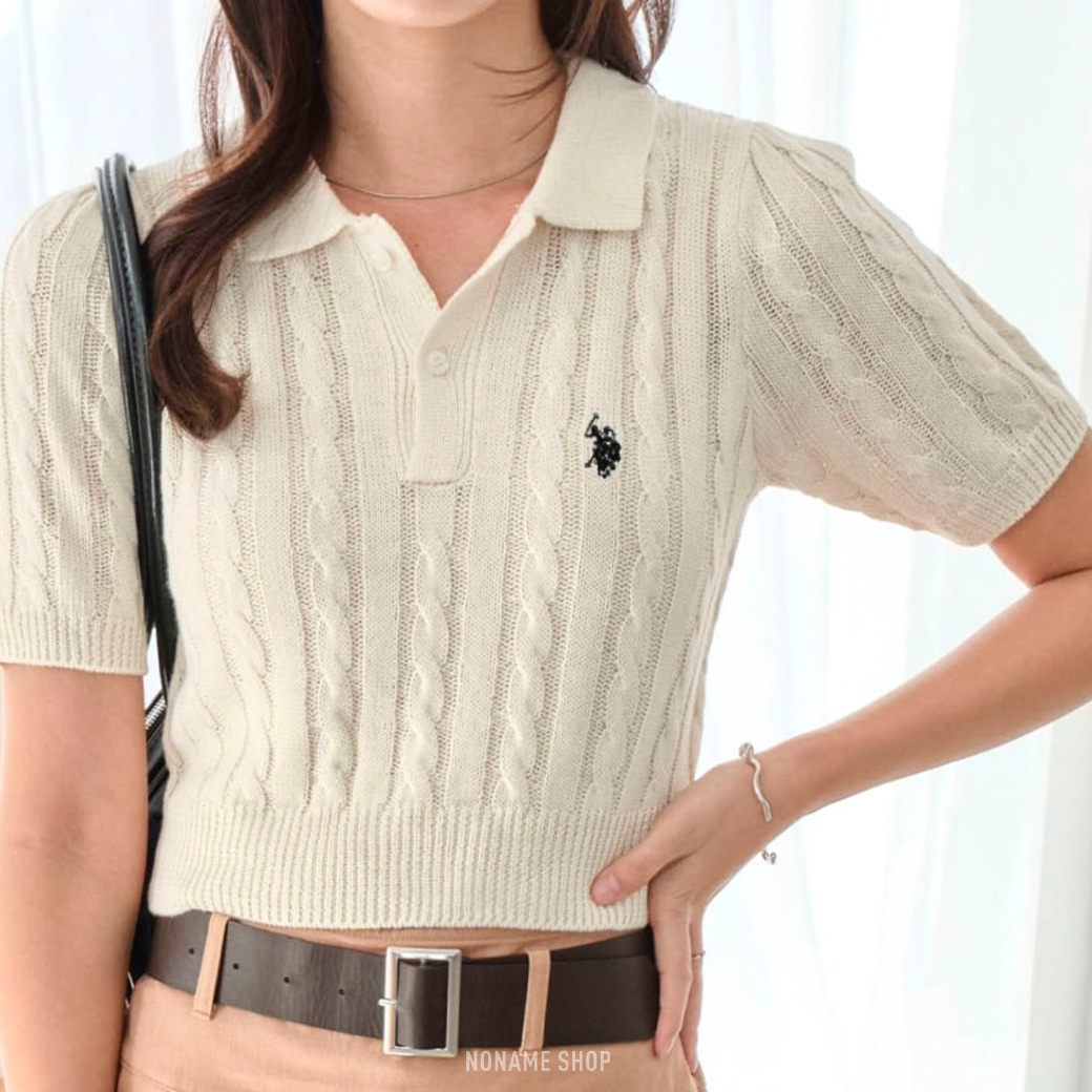 U.S. POLO ASSN. 日系 針織 POLO 短袖 三色 (女款)