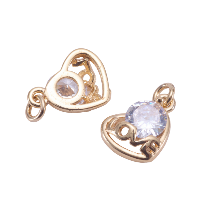鋯石愛心｜K金｜吊飾