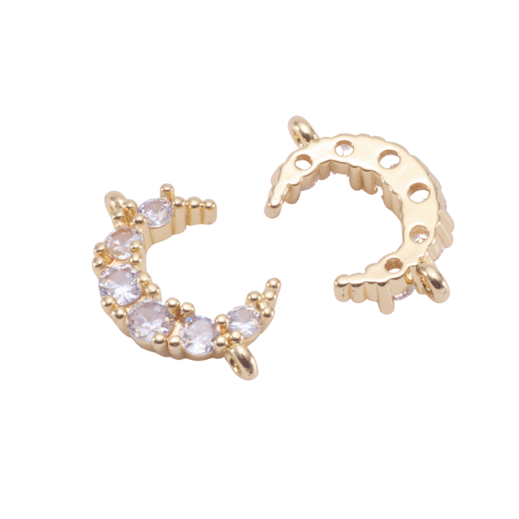 月亮雙｜K金｜吊飾