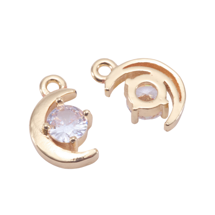 鋯石月亮｜K金｜吊飾
