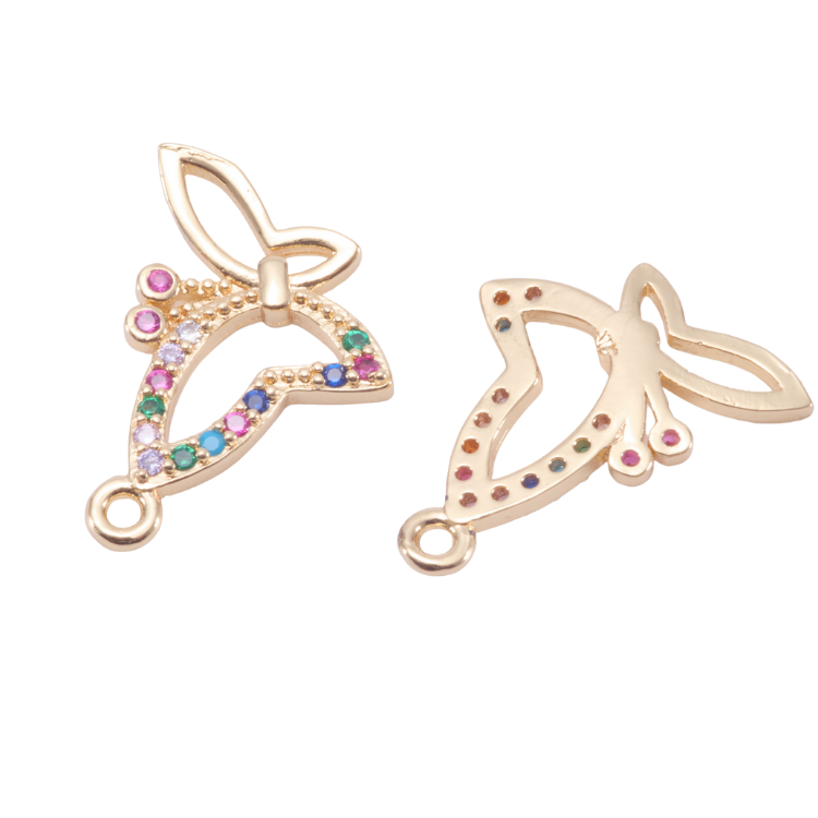 彩蝴蝶｜K金｜吊飾