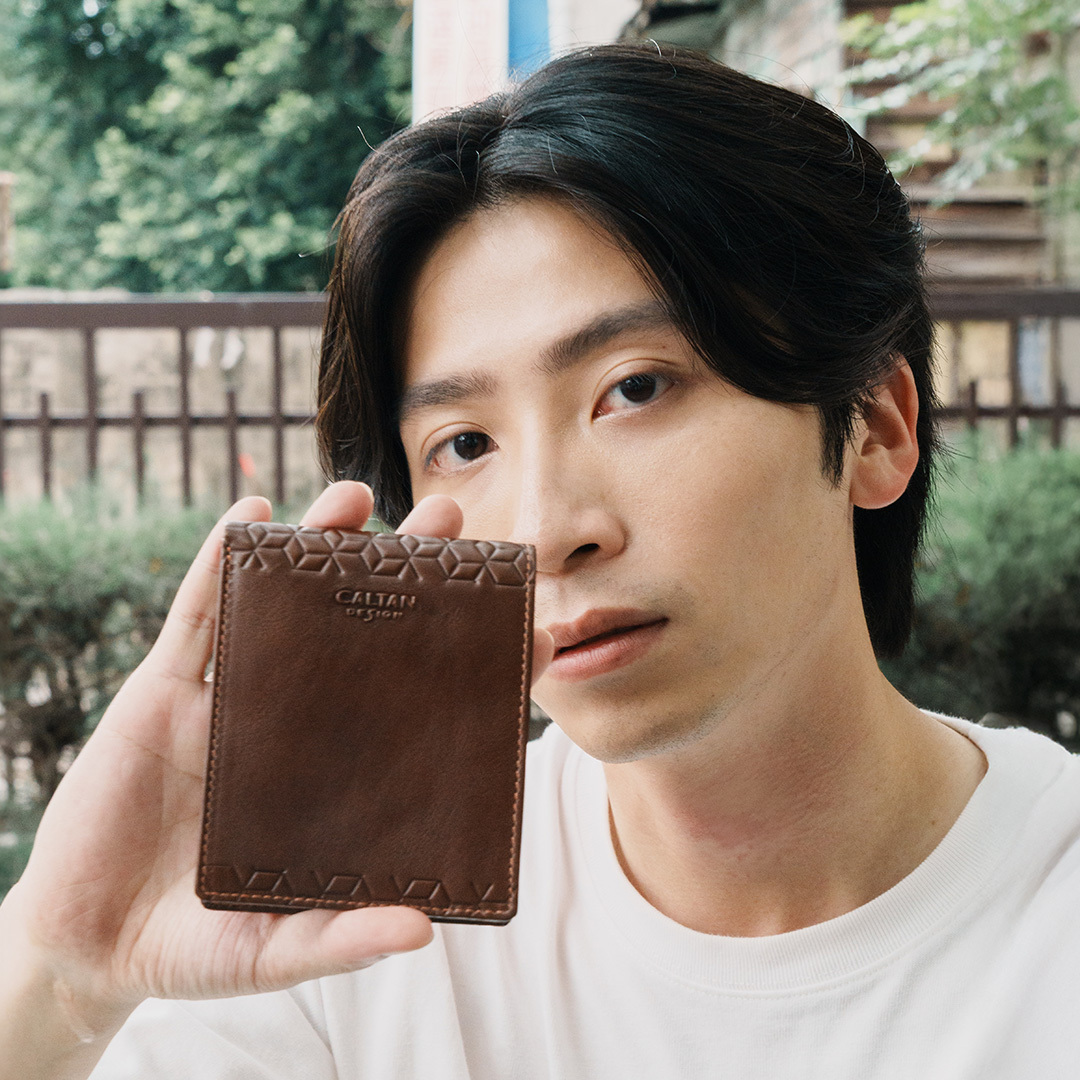 【招財母錢包💰】菱影格紋真皮零錢短夾-兩色(072889)