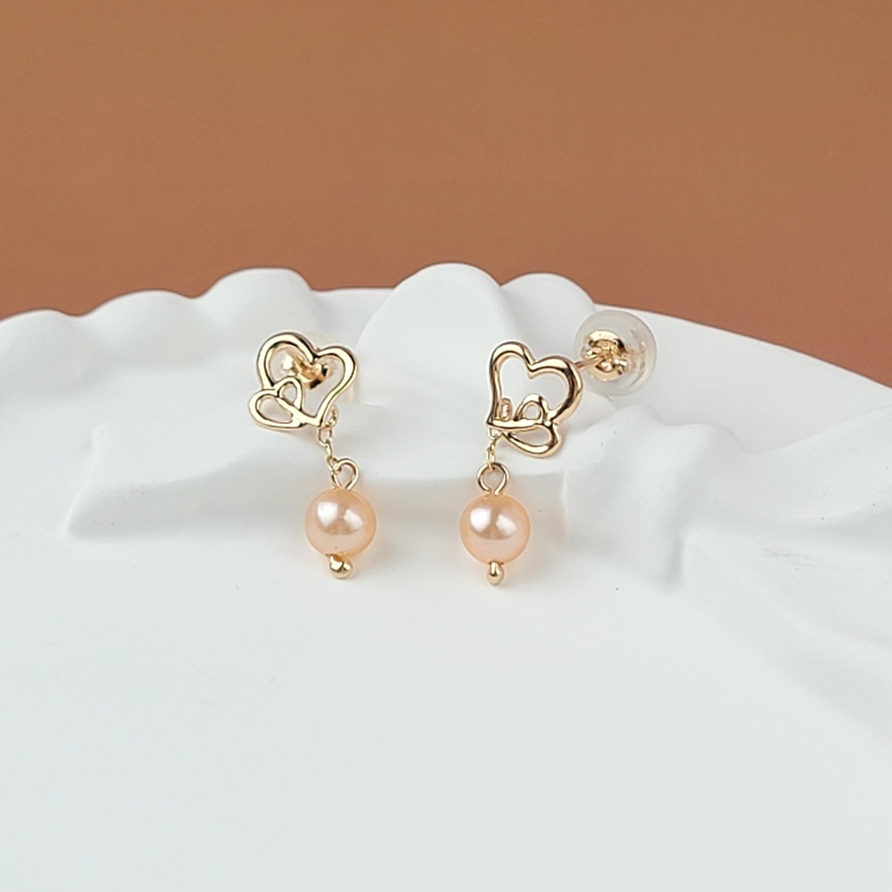 【me.luxe】K10心心相印珍珠耳環