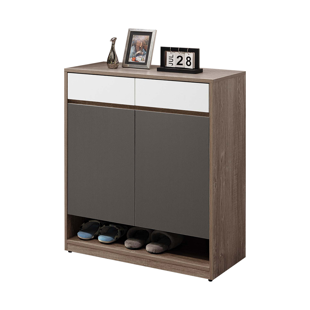 喬達2.7尺二門二抽下開放式收納鞋櫃