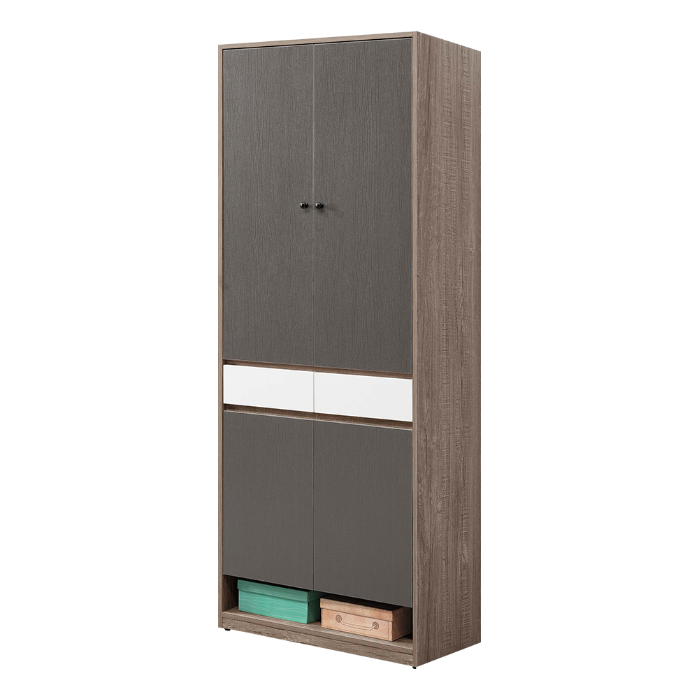 喬達2.7尺四門二抽下開放式高鞋櫃/玄關收納櫃/隔間置物櫃