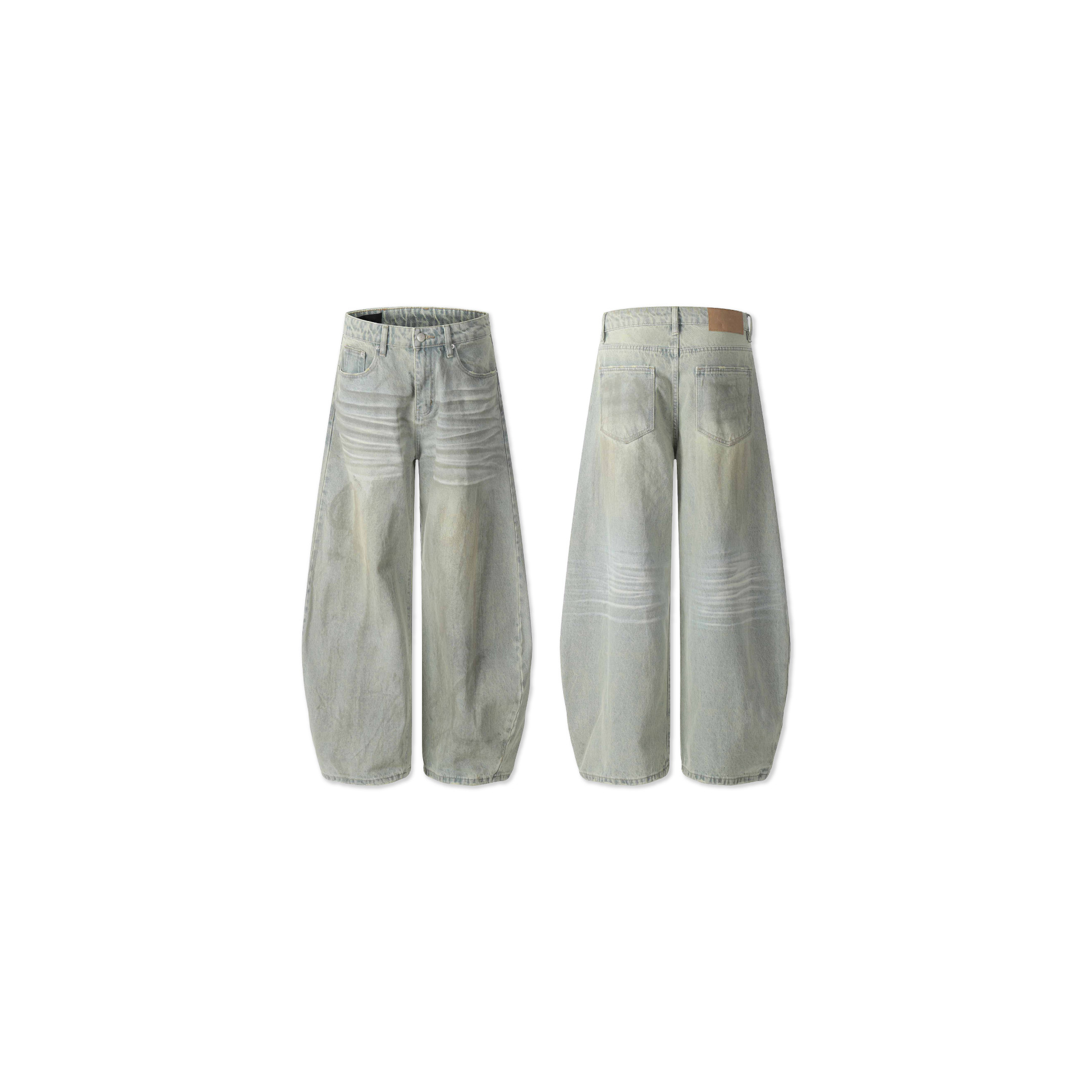 ACR 廢土 貓鬚 淺沙色 刷舊 牛仔褲