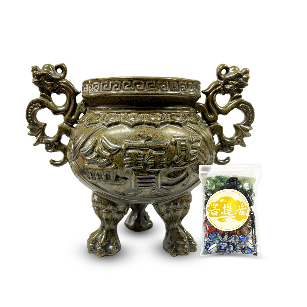 【菩提居】 五行財寶聚寶盆 (含五色石250g)