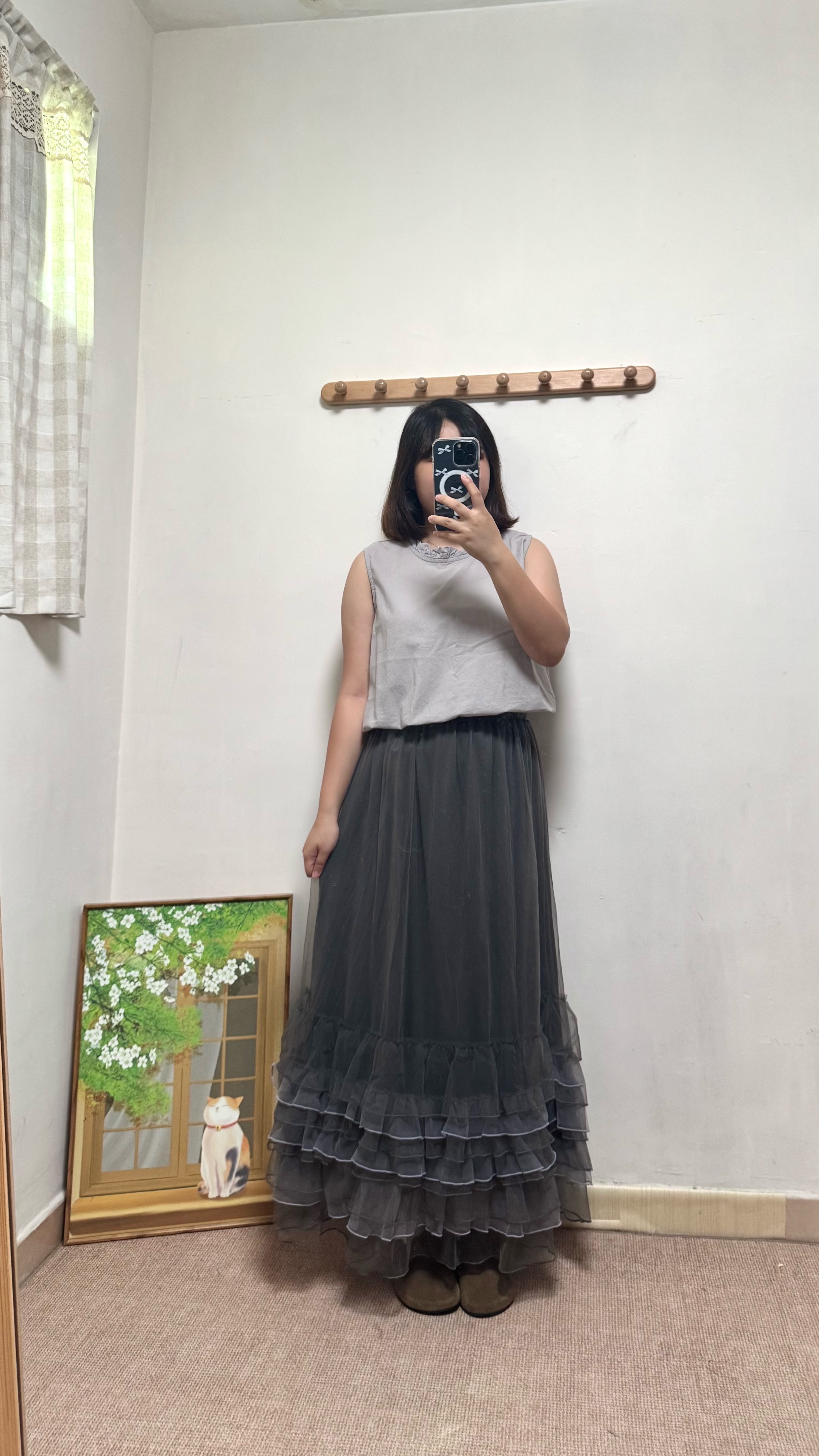 Ruffle 領淨色背心