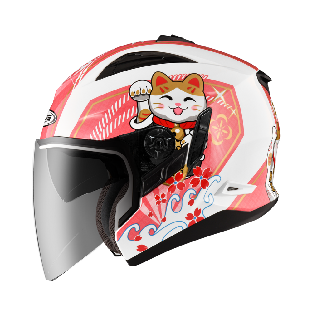 ZEUS 瑞獅 613B AJ42 招財貓 半罩安全帽