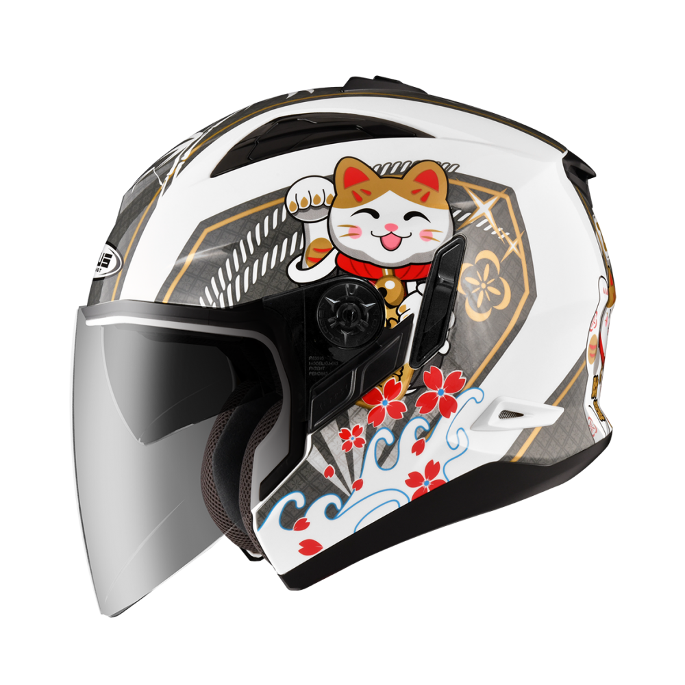 ZEUS 瑞獅 613B AJ42 招財貓 半罩安全帽