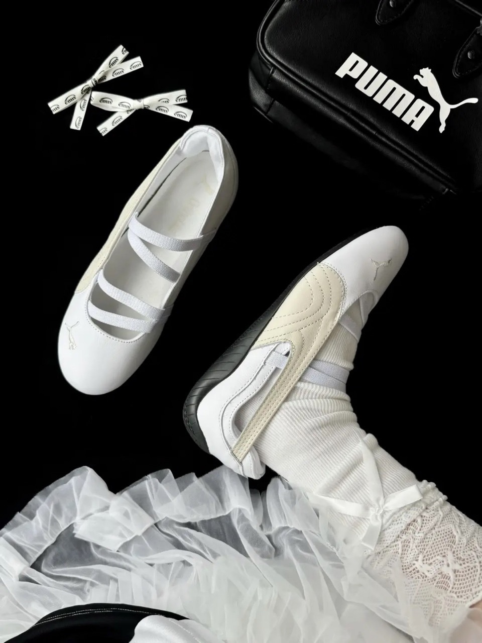 PUMA SPEEDCAT BALLET 賽車鞋 芭蕾舞鞋 涼鞋 白奶油 白色 米白 女鞋 403587-02 / 調貨