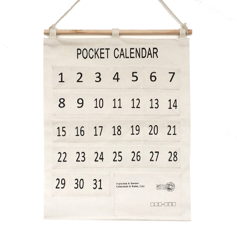 壁掛袋【JIELIEN】北歐風儲蓄月曆32格壁掛袋