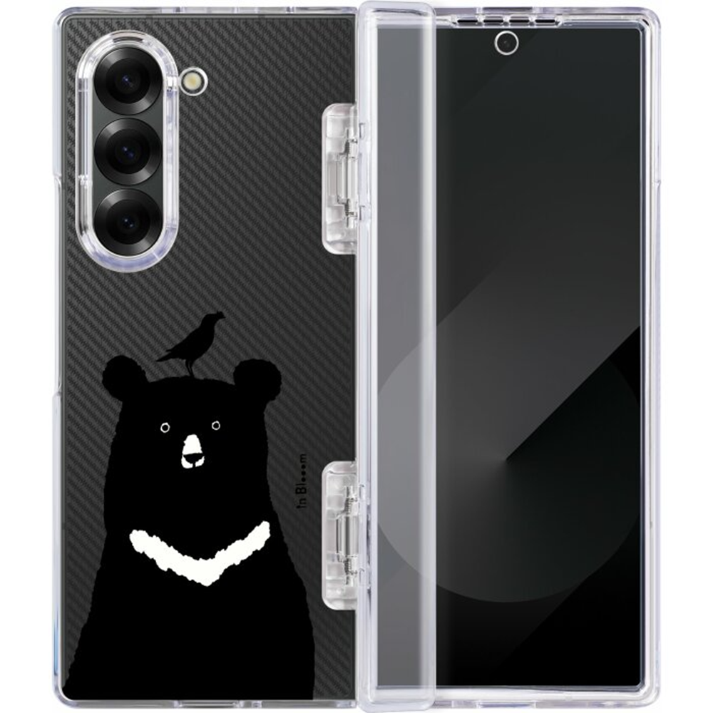 inblooom x The Hood Hybrid Z Case-Samsung Galaxy Z Fold6/inBlooom Zoo/Formosan Black Bear and Crested Myna