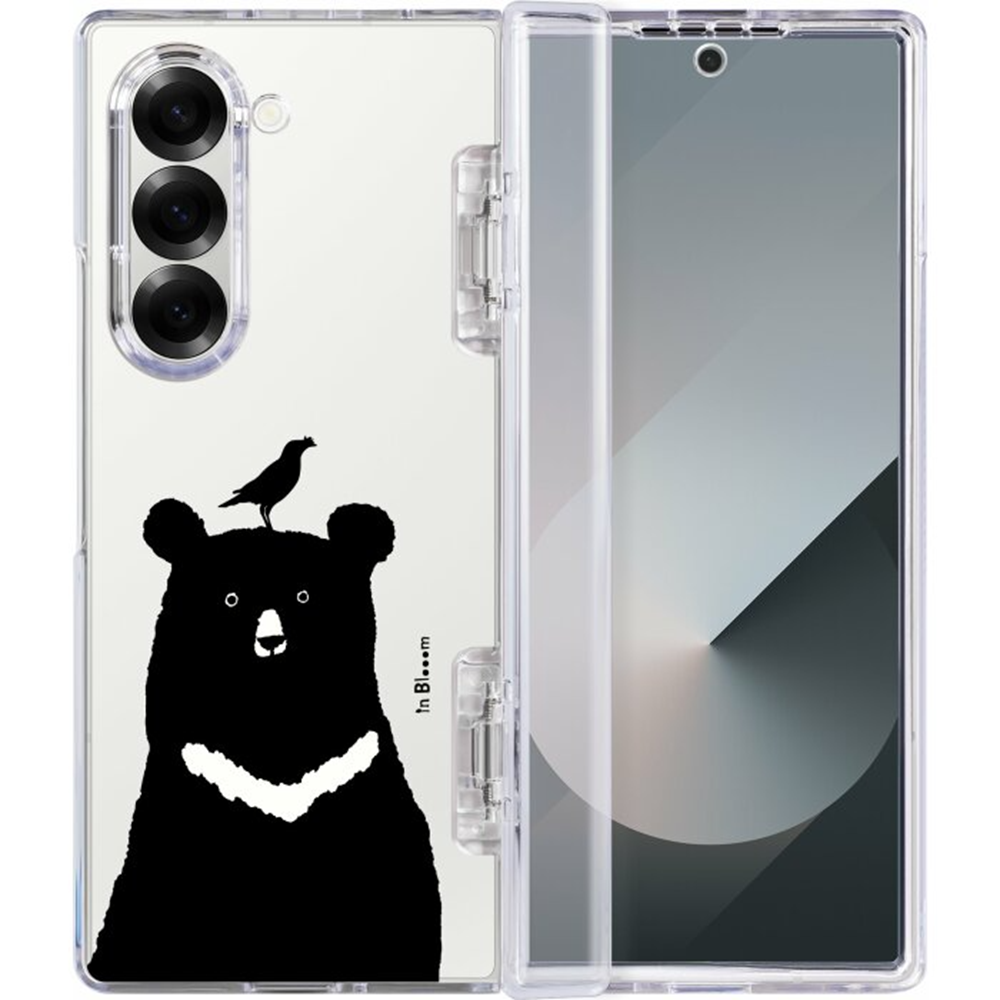 inblooom x The Hood Hybrid Z Case-Samsung Galaxy Z Fold6/inBlooom Zoo/Formosan Black Bear and Crested Myna