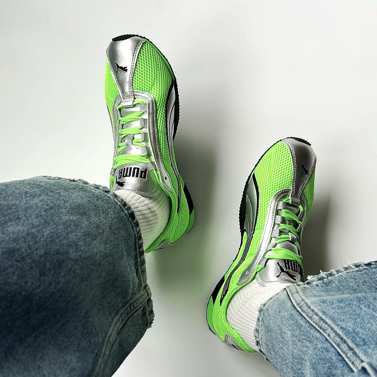 PUMA H-STREET 螢光綠 薄底鞋 休閒鞋 舒適耐磨 朴彩英同款 403692-01