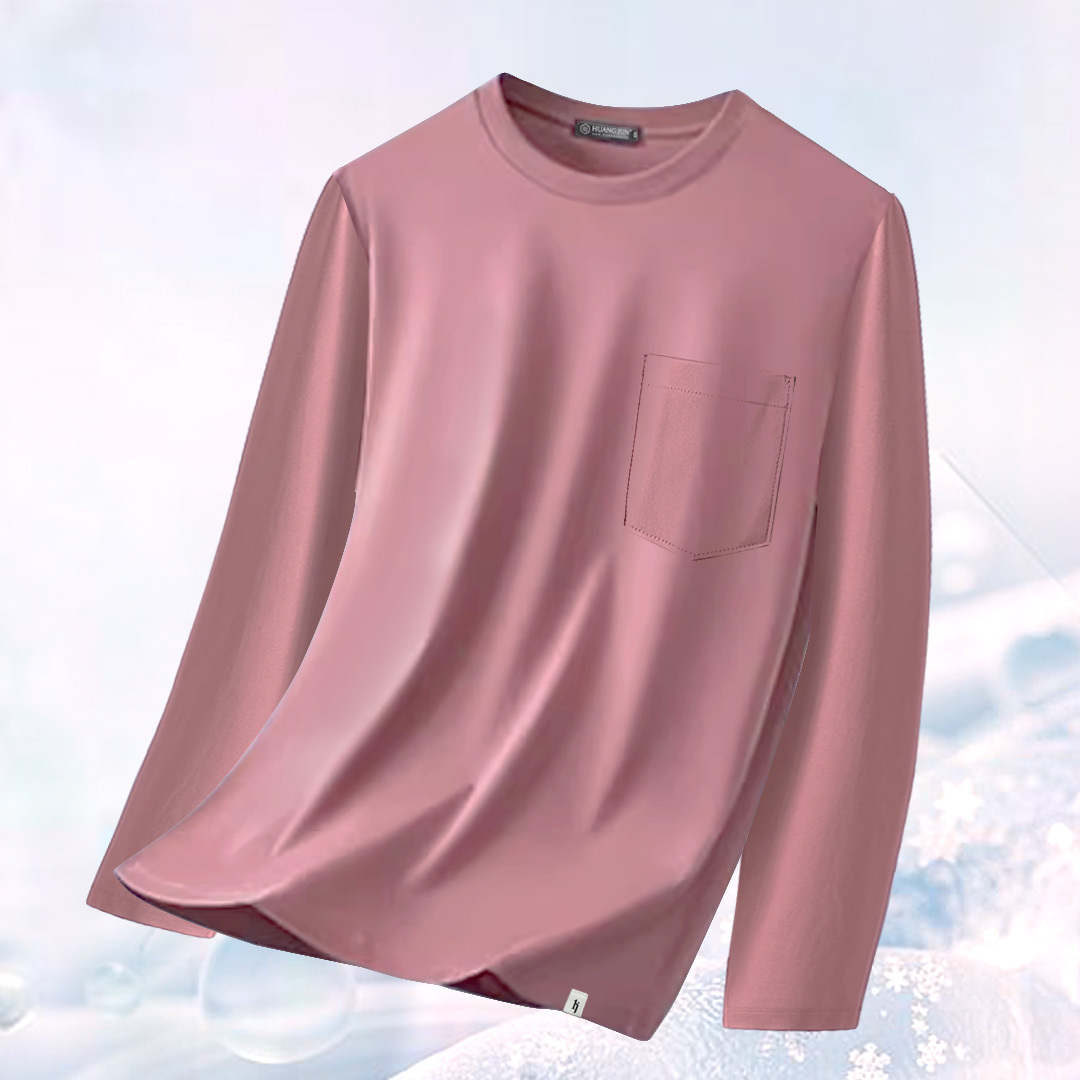 Sorona冰感認證-透沁涼感口袋長袖素T-櫻花粉