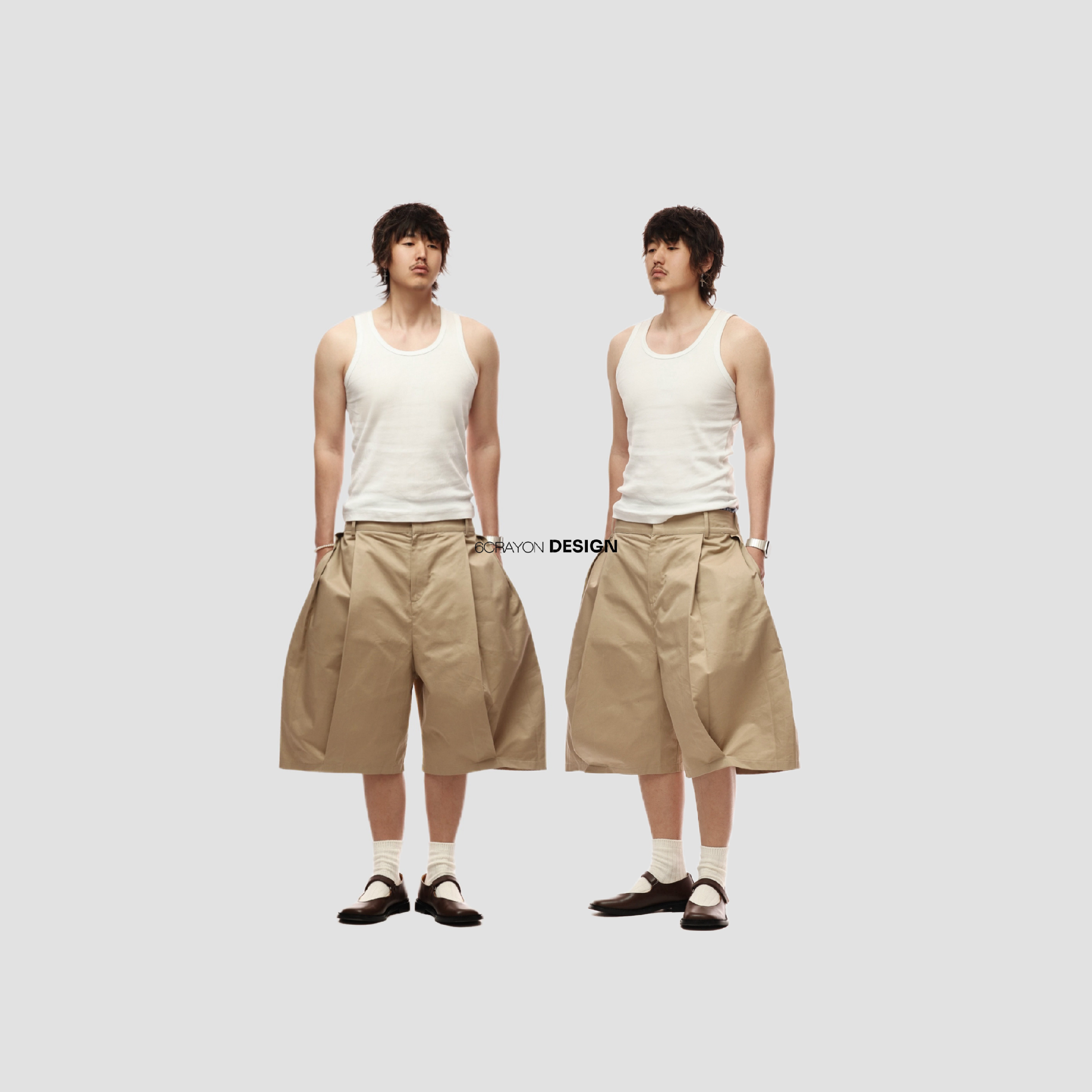 6cRAyon Double-Pleated Shorts 2.0 闊腿雙褶短褲2.0