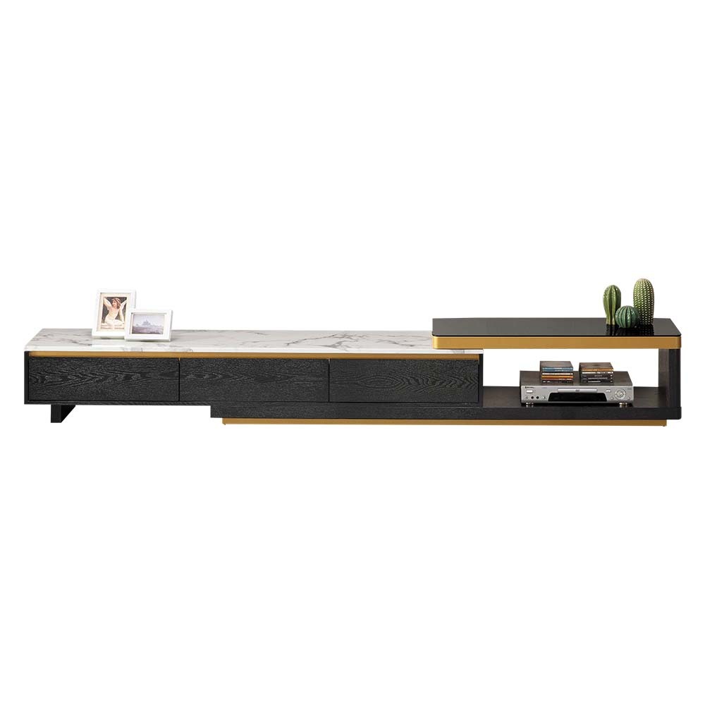 安菲娜6尺三抽伸縮石面電視櫃/長櫃/視聽櫃(寬180~250公分)