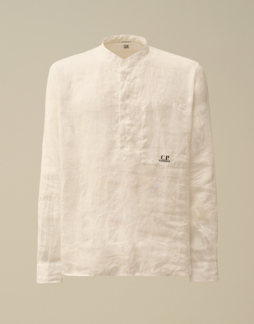 C.P. Company  Linen stand collar shirt   JUN25