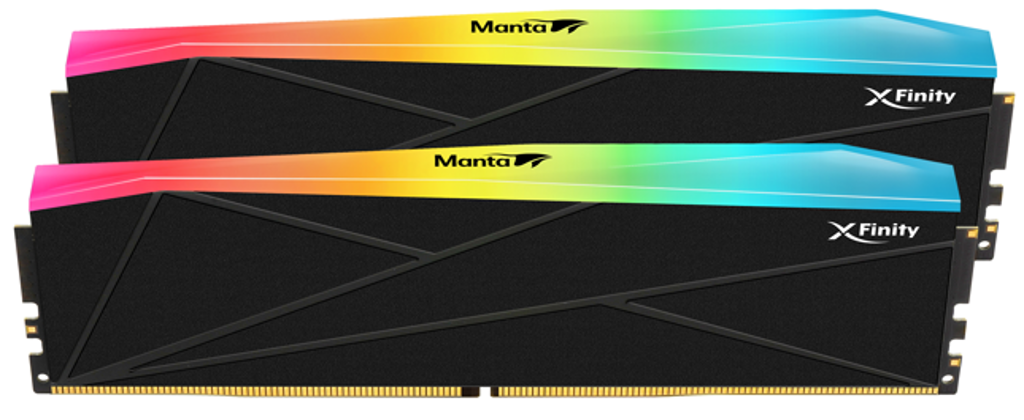 V-color (INTEL/AMD) DDR5 32GB (16GBx2) 6000MHz MANTA XFINITY RGB U-DIMM 1.25V 記憶體 (黑色) -TMXFL1660836KWK