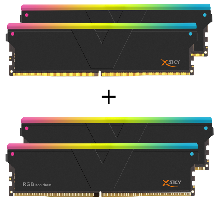 V-color (SCC KIT 2+2) (AMD EXPO) DDR5 48GB (24GBx2) 6000MHz MANTA XSKY RGB U-DIMM 1.4V 記憶體(黑色) -TMXSAL2460828KW-DK