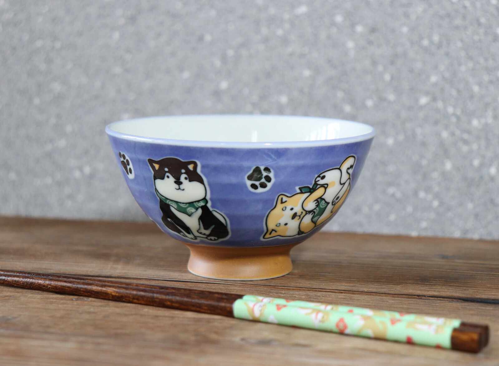 日本美濃燒豆柴瓦碗(青)11.5CM (日本製)