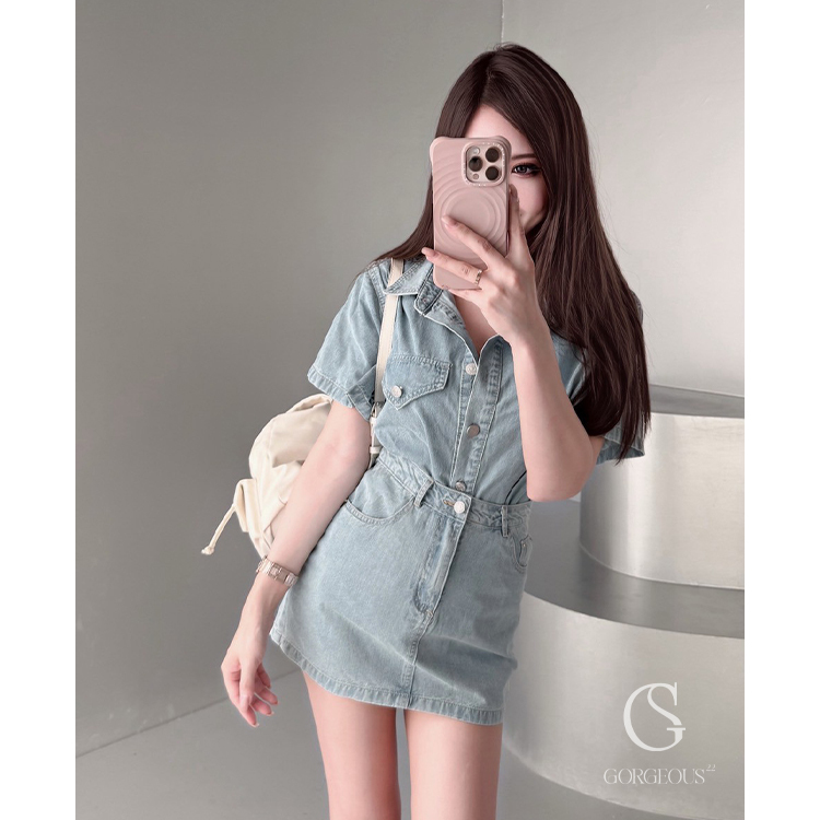 G2178 「水洗牛仔外套+褲裙」