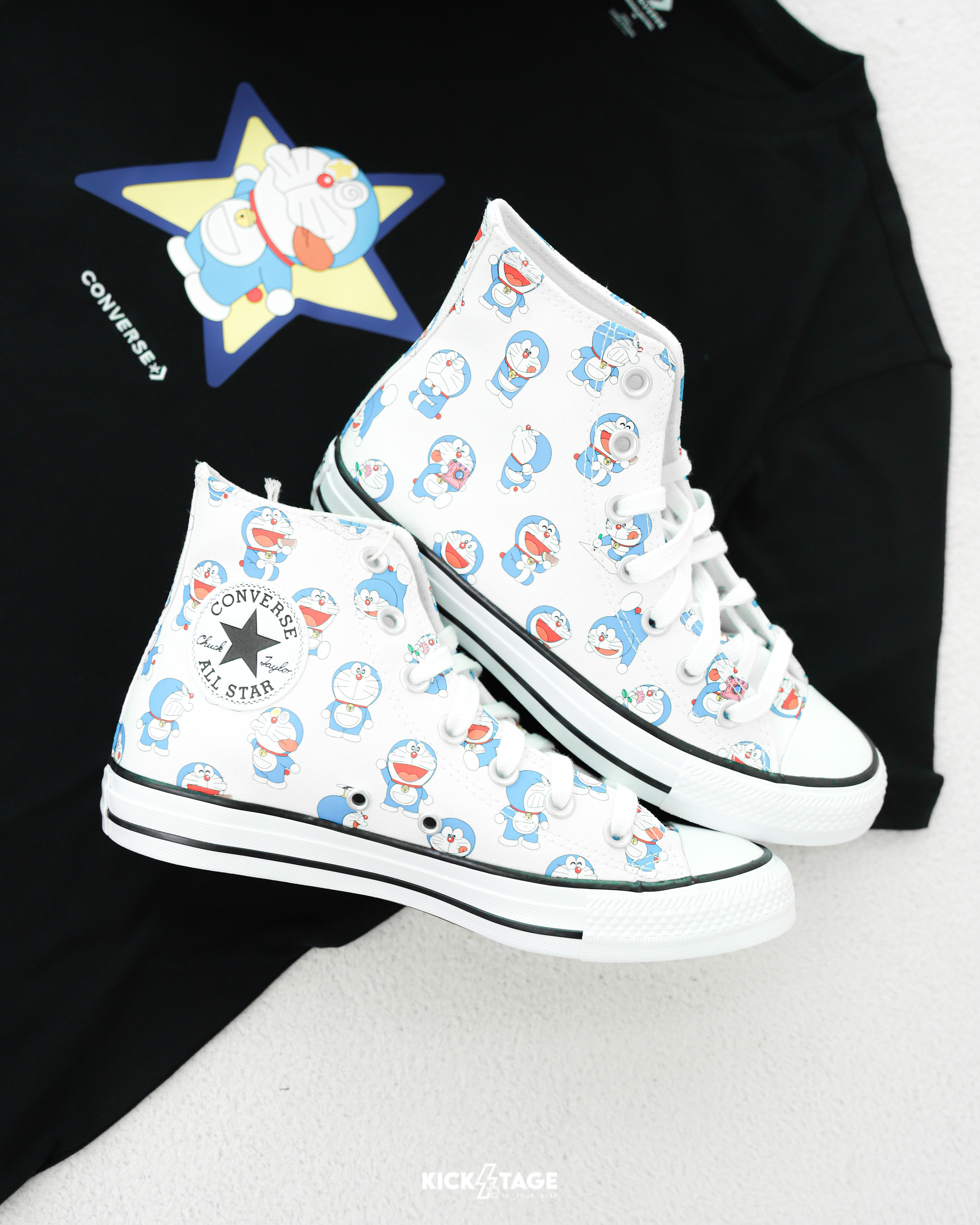 聯名款 DORAEMONxCONVERSE CHUCK TAYLOR ALL STAR 'White' 白 高筒 哆啦A夢 帆布鞋【A15791C】 DORAEMON