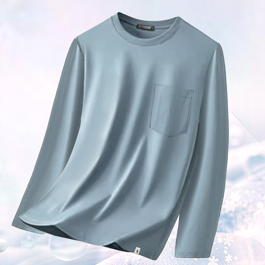 加大款-透沁涼感口袋長袖素T-莫迪藍