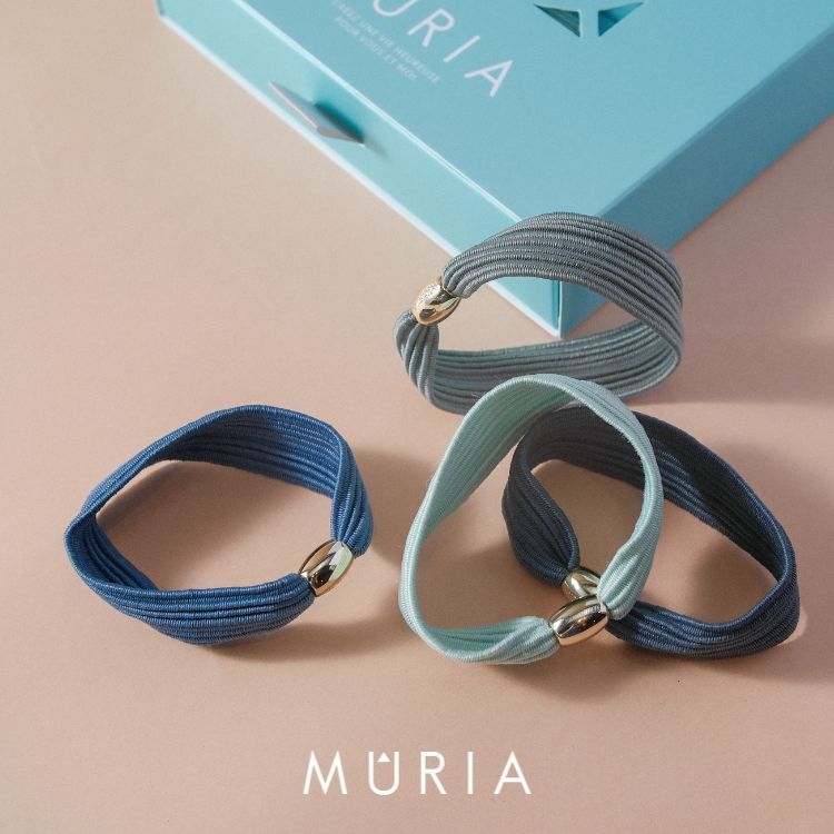 MÛRIA 緞帶圈 盒裝｜月光海洋 8入