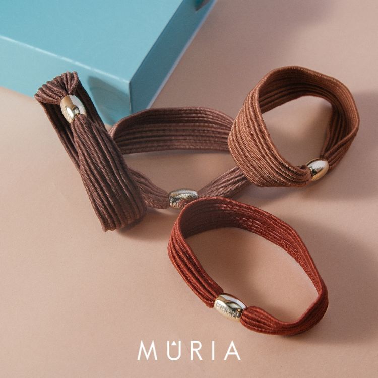 MÛRIA 緞帶圈 盒裝｜摩卡慕斯 8入