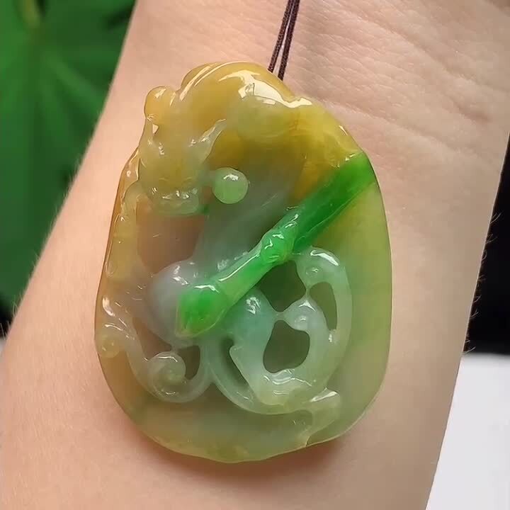 618338 翡翠黃+綠龍牌