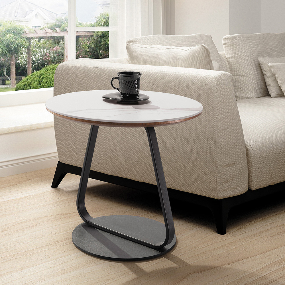 庫瓦1.5尺陶板圓形小茶几/邊几/邊桌