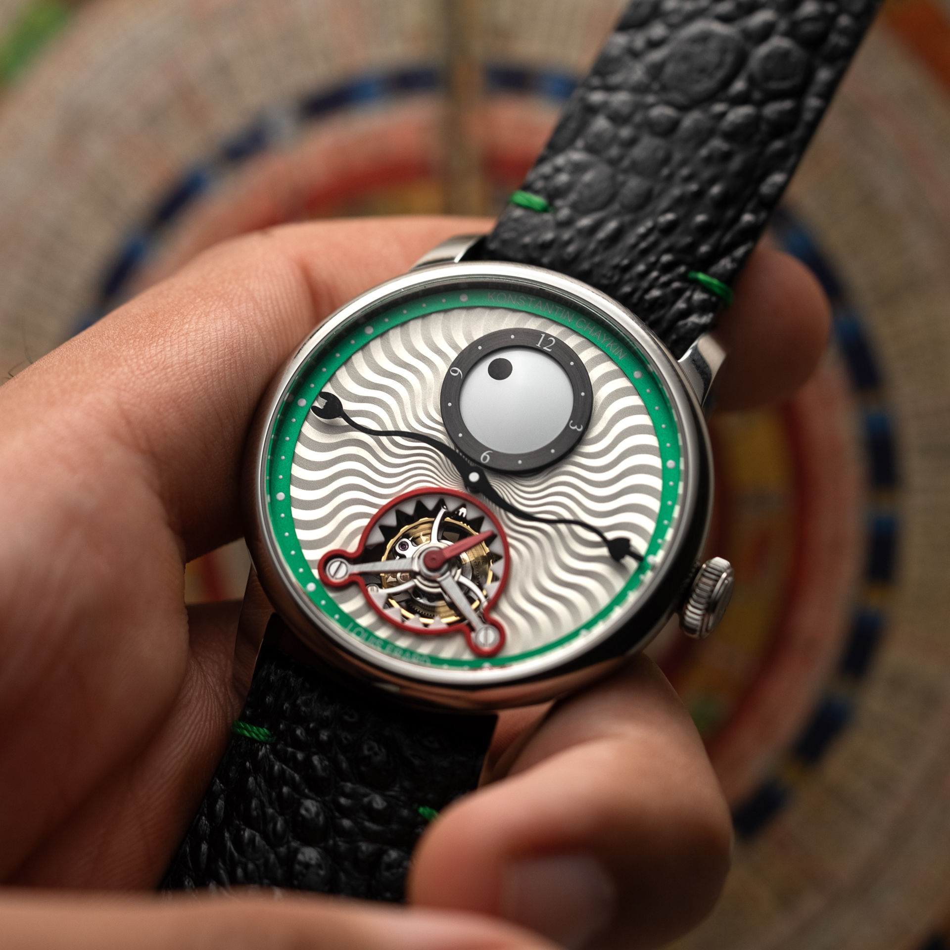 Louis Erard x Konstantin Chaykin 聯名款：Time Eater Tourbillon 陀飛輪腕錶,綠色款,獨眼怪,時間吞噬者,89241AA90.BGA088