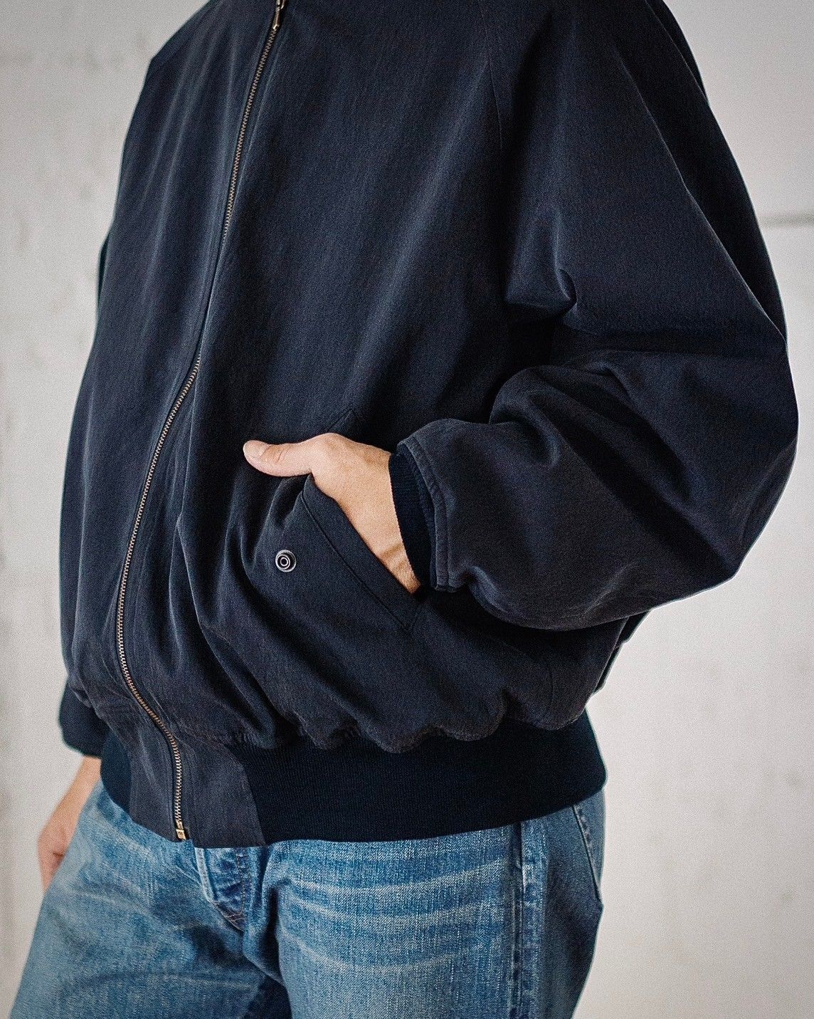 9/23 RE-STOCK: A.PRESSE 2025 SILK PADDING JACKET (25SAP-01-08H) - NAVY PRE ORDER ITEM (預訂中)
